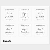 Modern Minimalist Editable Candle Label Template Quadratischer Aufkleber (Blatt)
