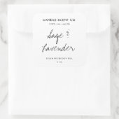 Modern Minimalist Editable Candle Label Template Quadratischer Aufkleber (Tasche)