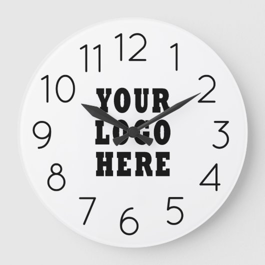 Modern Minimalist Editable Company Business Logo Große Wanduhr (Vorderseite)