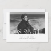 Modern Minimalist Editorial Black and White Photo Save The Date (Vorderseite)