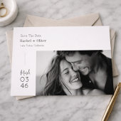 Modern Minimalist Editorial Photo Save the Date