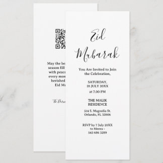 Modern Minimalist Eid Mubarak Invitation | QR Code Einladung