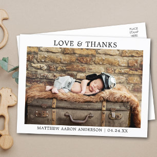 Modern minimalist einfach Baby Liebe und Dank Postkarte