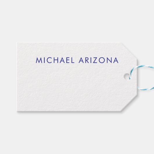 Modern minimalist einfach eigener Name Geschenkanhänger (Vorderseite (Horizontal))
