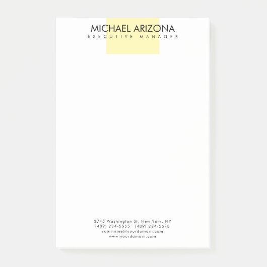 Modern minimalist einfach schlicht post-it klebezettel (Vorderseite)