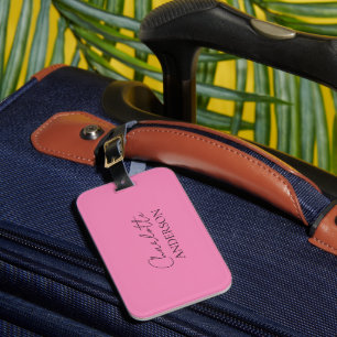 Modern minimalist, einfach, stilvoll, Name Pink Gepäckanhänger