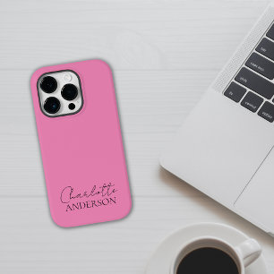 Modern minimalist, einfach, stilvoll, Name Pink iPhone 14 Pro Hülle