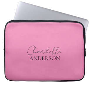 Modern minimalist, einfach, stilvoll, Name Pink Laptopschutzhülle