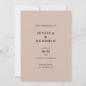 Modern Minimalist Elegant Bisque Wedding Einladung (Rückseite)
