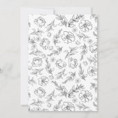 Modern Minimalist Elegant Black and White Script  Einladung (Rückseite)