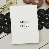 Modern Minimalist Elegant Black White Wedding Einladung