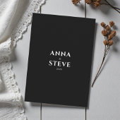 Modern Minimalist Elegant Black White Wedding Einladung