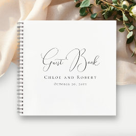 Modern Minimalist Elegant Chic Wedding Guest Book Notizblock