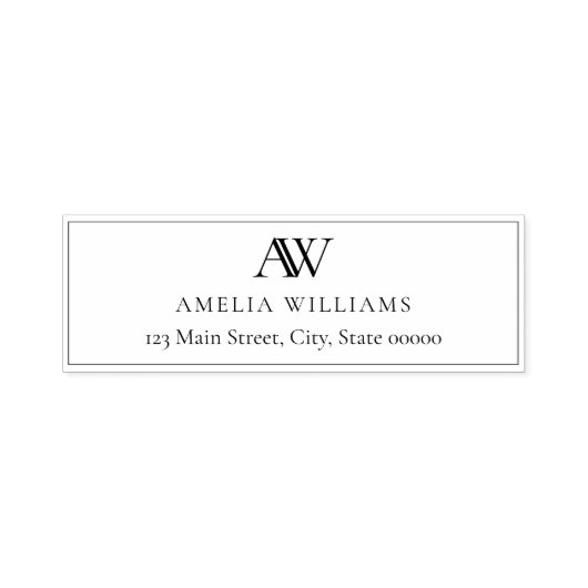 Modern Minimalist Elegant Monogram Return Address Permastempel (Design)