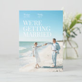 Modern minimalist elegant photo wedding einladung (Stehend Vorderseite)