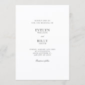 Modern minimalist elegant photo wedding einladung (Rückseite)