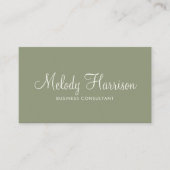 Modern Minimalist Elegant Sage Green QR Code Visitenkarte (Vorderseite)