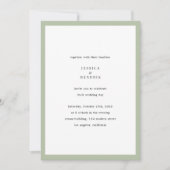 Modern Minimalist Elegant Sage Green Wedding Einladung (Vorderseite)