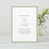 Modern Minimalist Elegant Sage Green Wedding Einladung (Stehend Vorderseite)