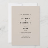 Modern Minimalist Elegant Silver Grey Wedding Einladung (Rückseite)