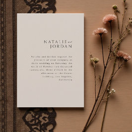 Modern Minimalist Elegant Silver Grey Wedding Einladung