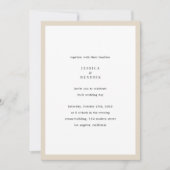 Modern Minimalist Elegant Simple Beige Wedding Einladung (Vorderseite)