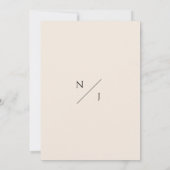 Modern Minimalist Elegant Simple Cream Wedding Einladung (Rückseite)