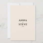 Modern Minimalist Elegant Simple Cream Wedding Einladung (Vorderseite)