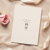 Modern Minimalist Elegant Simple Cream Wedding Einladung