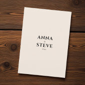 Modern Minimalist Elegant Simple Cream Wedding Einladung