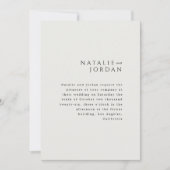Modern Minimalist Elegant Simple Ivory Wedding Einladung (Vorderseite)