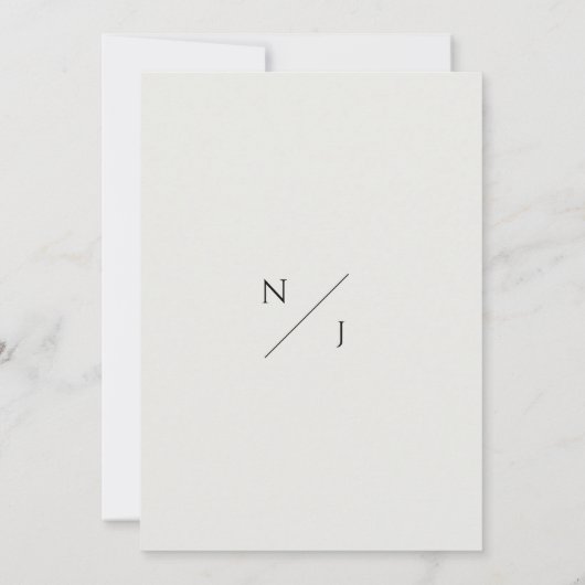 Modern Minimalist Elegant Simple Ivory Wedding Einladung (Rückseite)