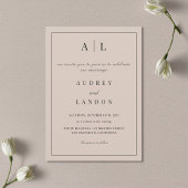 Modern Minimalist Elegant Simple Ivory Wedding Einladung