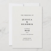 Modern Minimalist Elegant Simple Ivory Wedding Einladung (Rückseite)
