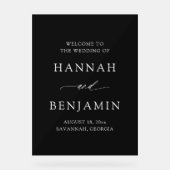 Modern Minimalist Elegant Simple Wedding Welcome Acrylschild (Vorderseite)
