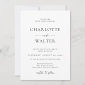 Modern Minimalist Elegant Wedding Invitations Save The Date (Vorderseite)