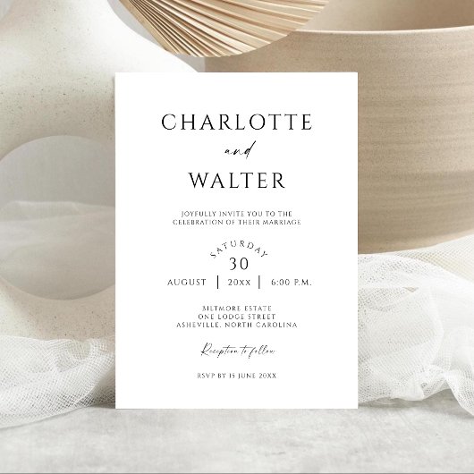 Modern Minimalist Elegant Wedding Invitations Save The Date