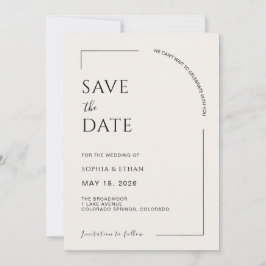 Modern minimalist Elfenbein-Editorial Save The Date