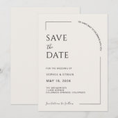 Modern minimalist Elfenbein-Editorial Save The Date (Vorne/Hinten)