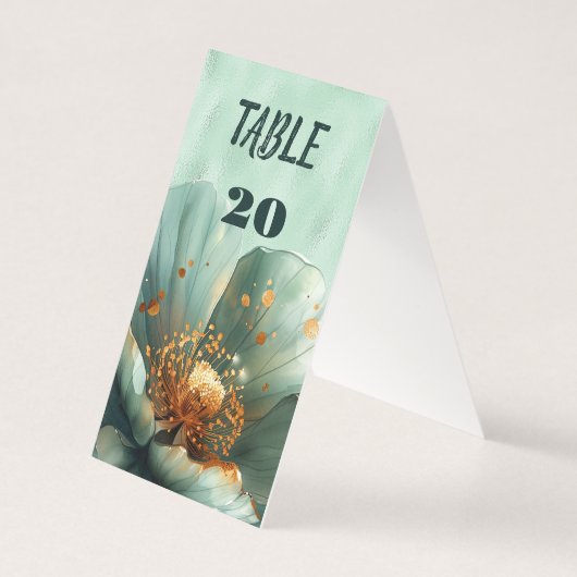 Modern Minimalist Emerald and Gold Wedding (Rückseite)