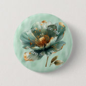 Modern Minimalist Emerald and Gold Wedding Button (Vorderseite)