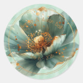 Modern Minimalist Emerald and Gold Wedding Sticker (Vorderseite)