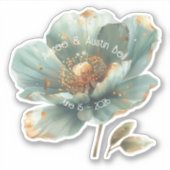 Modern Minimalist Emerald and Gold Wedding Sticker (Vorderseite)