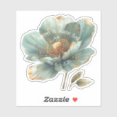 Modern Minimalist Emerald and Gold Wedding Sticker (Blatt)