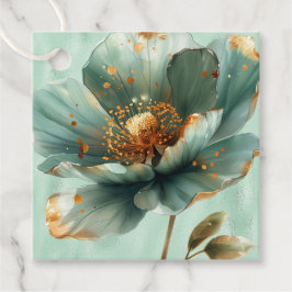 Modern Minimalist Emerald and White Wedding Favor  Geschenkanhänger