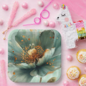 Modern Minimalist Emerald and White Wedding  Pappteller (Party)