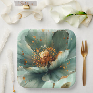 Modern Minimalist Emerald and White Wedding  Pappteller