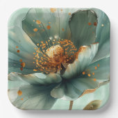 Modern Minimalist Emerald and White Wedding  Pappteller (Vorderseite)