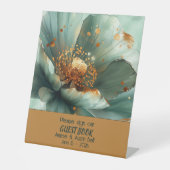 Modern Minimalist Emerald and White Wedding Sockelschild (Vorderseite)