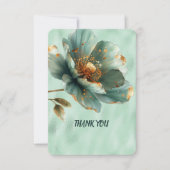 Modern Minimalist Emerald Gold Wedding Thank You Dankeskarte (Vorderseite)